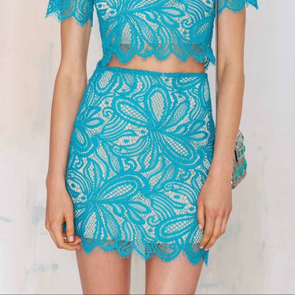 For Love & Lemons X Nasty Gal lace skirt